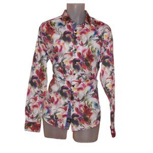 Gorgeous Au Noir Floral Cottone Shirt Size 4 Large